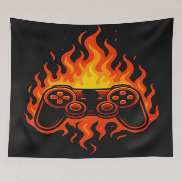 Item preview, Fiery Gaming Controller – Epic Flame Art for Gamers designed and sold by FernandsOficial.