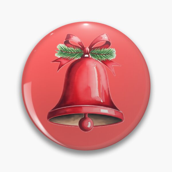 Artikelvorschau, Leuchtend rote Aquarell-Weihnachtsglocke mit Tannenzweigen entworfen und verkauft von homydesign.