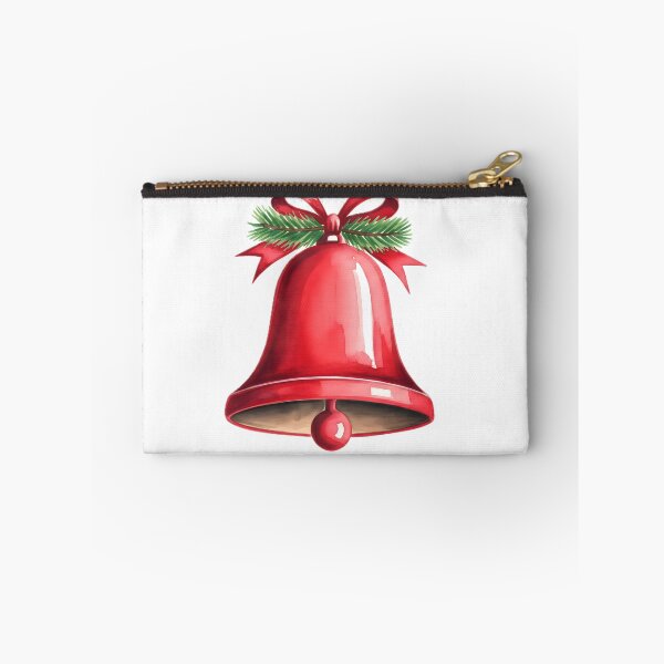Item preview, Vibrant Red Watercolor Christmas Bell with Pine Sprigs designed and sold by homydesign.
