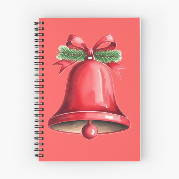 Item preview, Vibrant Red Watercolor Christmas Bell with Pine Sprigs designed and sold by homydesign.