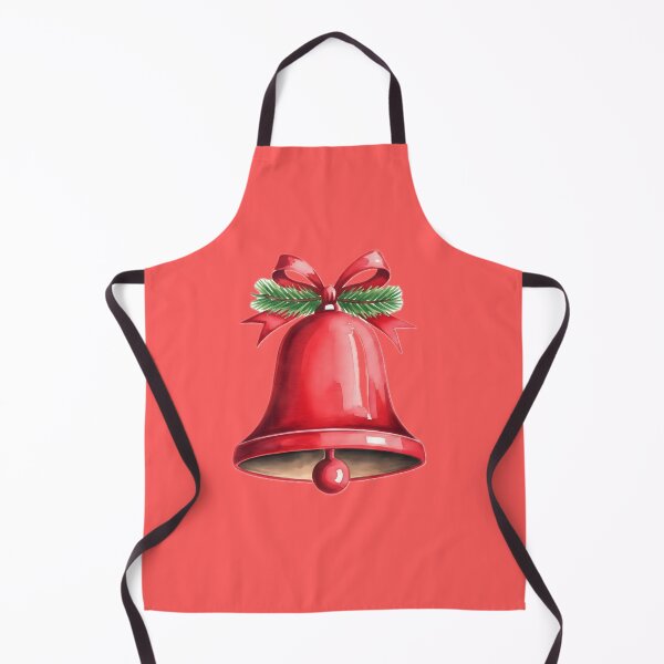 Item preview, Vibrant Red Watercolor Christmas Bell with Pine Sprigs designed and sold by homydesign.