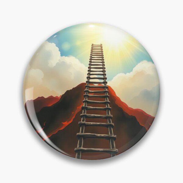 Item preview, Ladder from Hell to Heaven Motivational Surreal Art Print designed and sold by EllDAV777.