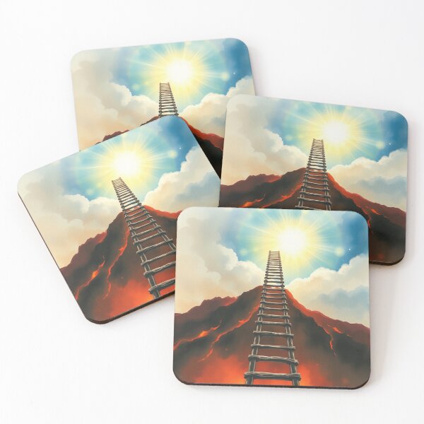 Item preview, Ladder from Hell to Heaven Motivational Surreal Art Print designed and sold by EllDAV777.