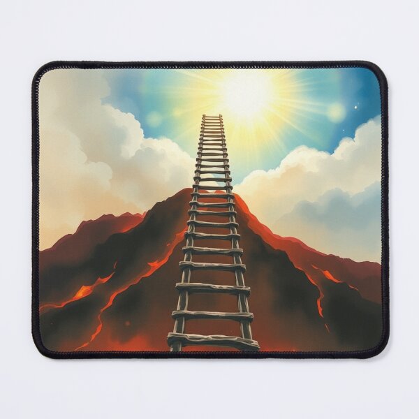 Item preview, Ladder from Hell to Heaven Motivational Surreal Art Print designed and sold by EllDAV777.