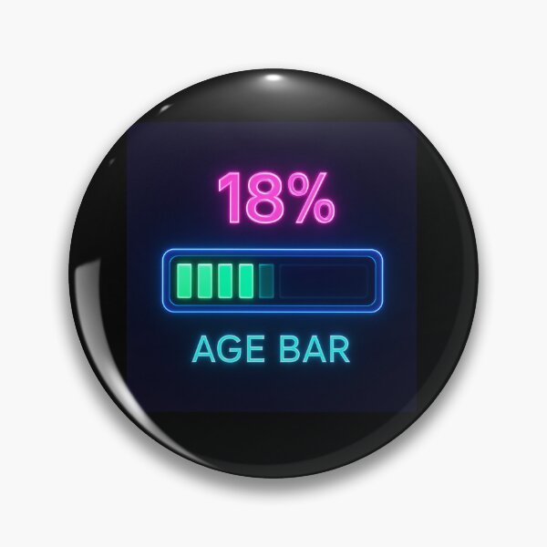Item preview, AGE BAR 18% – Futuristic Neon Progress Display designed and sold by DailyDrivesct.