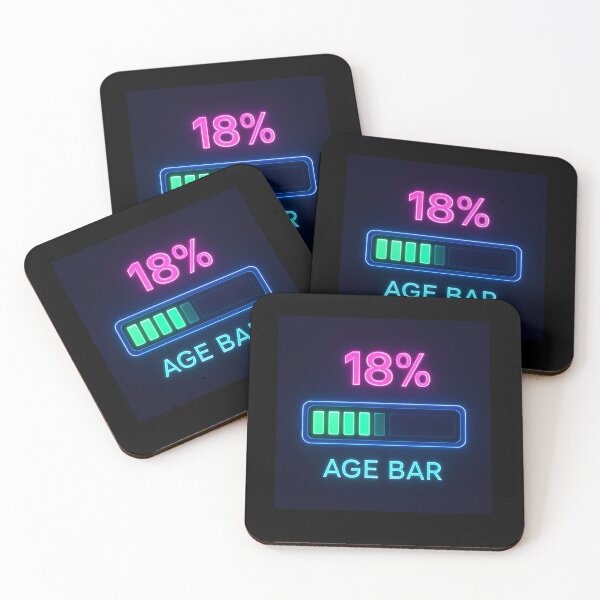 Item preview, AGE BAR 18% – Futuristic Neon Progress Display designed and sold by DailyDrivesct.