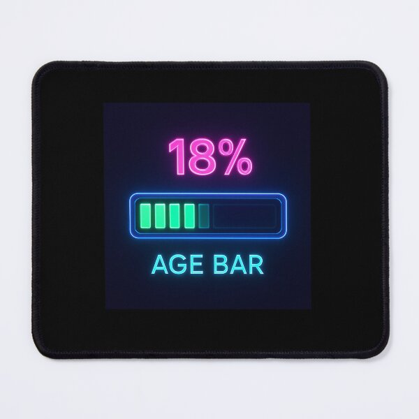 Item preview, AGE BAR 18% – Futuristic Neon Progress Display designed and sold by DailyDrivesct.