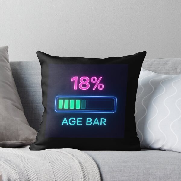 Item preview, AGE BAR 18% – Futuristic Neon Progress Display designed and sold by DailyDrivesct.