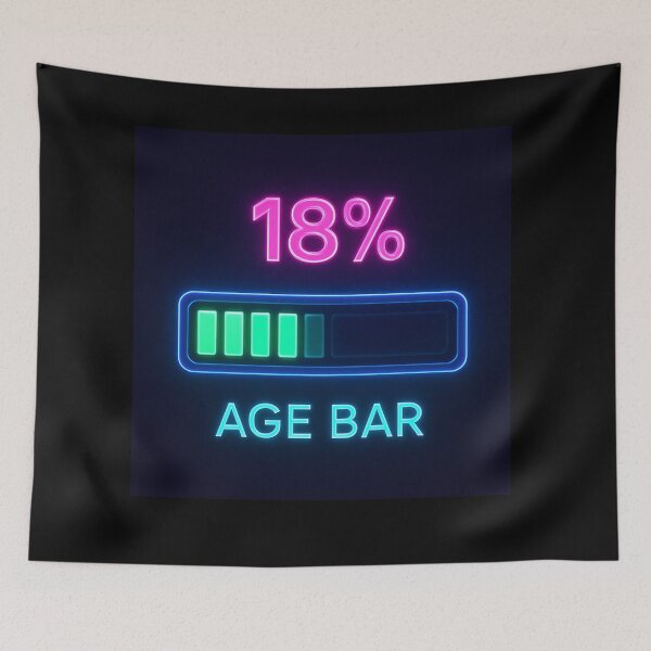 Item preview, AGE BAR 18% – Futuristic Neon Progress Display designed and sold by DailyDrivesct.