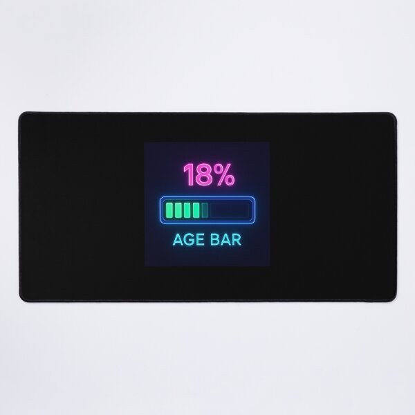 Item preview, AGE BAR 18% – Futuristic Neon Progress Display designed and sold by DailyDrivesct.