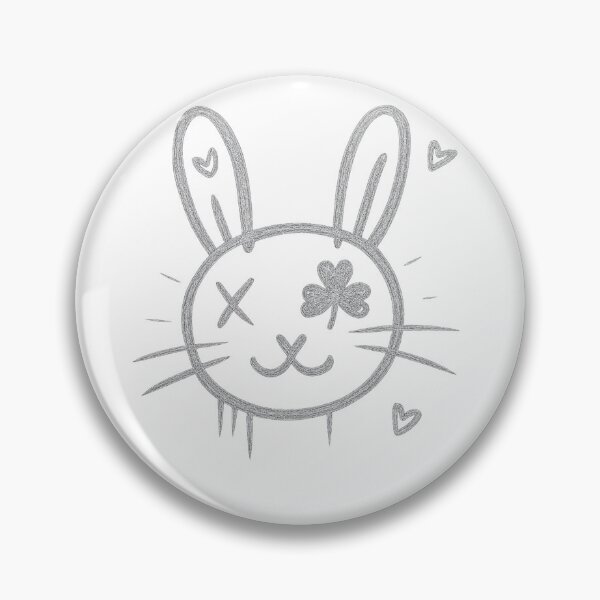 Item preview, Copy of Cute Chalk Bunny – Doodle Rabbit with Clover Eye designed and sold by Blue-Arcane Design .