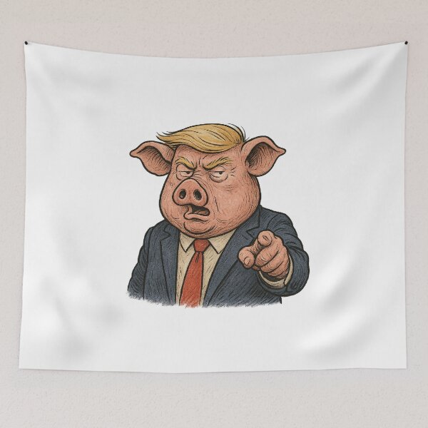 Item preview, Pig-Eared Political Caricature • Satire President Piggy Protest  designed and sold by The Junto Shop.
