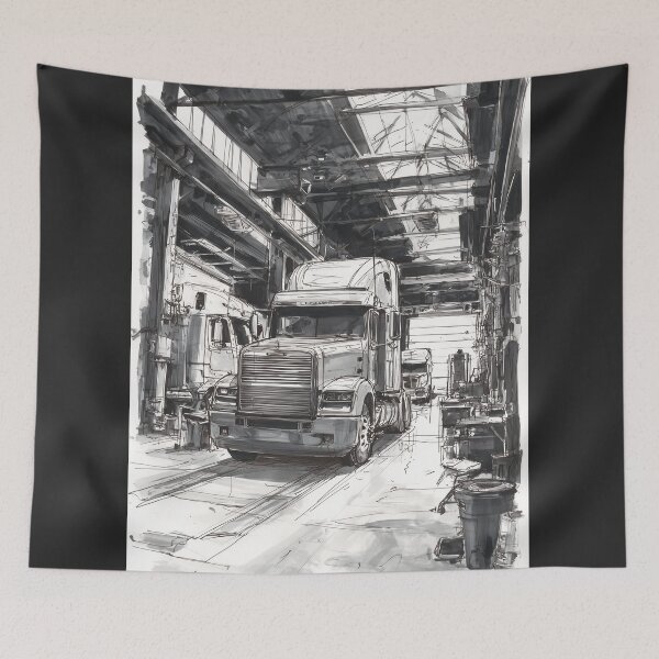 Item preview, Diesel Giants in the Service Bay designed and sold by ArgentoArt.