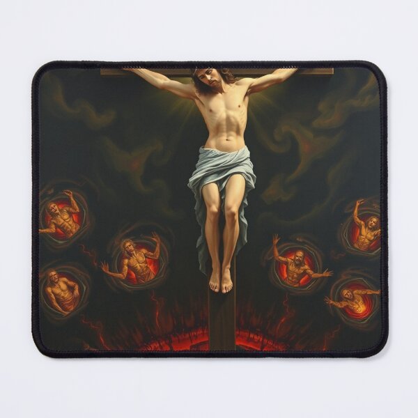 Item preview, Jesus Crucified Over Hell - Dante Dark Art Crucifixion designed and sold by EllDAV777.