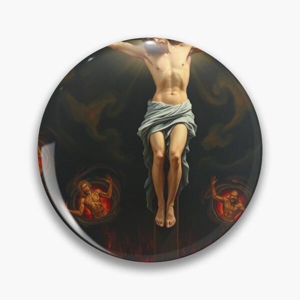 Item preview, Jesus Crucified Over Hell - Dante Dark Art Crucifixion designed and sold by EllDAV777.