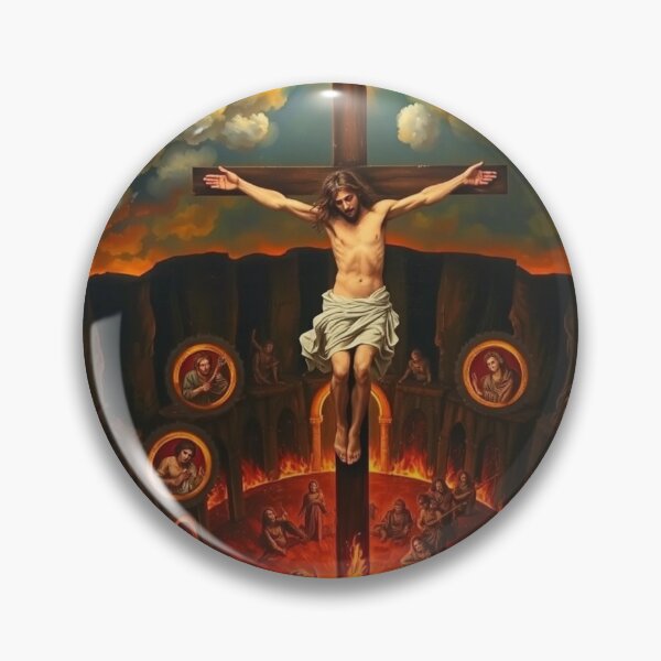 Item preview, Jesus Crucified Above Hell - Dramatic Religious Art designed and sold by EllDAV777.