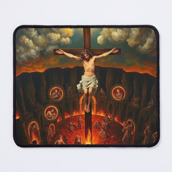 Item preview, Jesus Crucified Above Hell - Dramatic Religious Art designed and sold by EllDAV777.