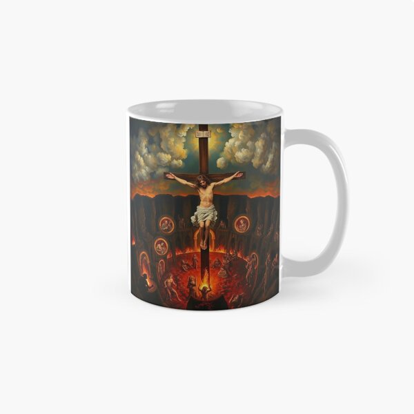 Item preview, Jesus Crucified Above Hell - Dramatic Religious Art designed and sold by EllDAV777.