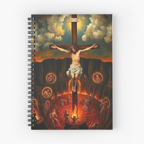 Item preview, Jesus Crucified Above Hell - Dramatic Religious Art designed and sold by EllDAV777.