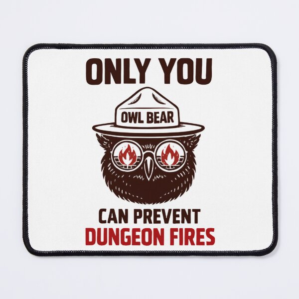 Item preview, Only You Can Prevent Dungeons Fires Cute Owlbear Dnd designed and sold by Carolina Pacheco.