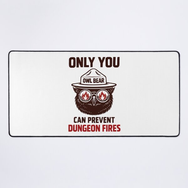 Item preview, Only You Can Prevent Dungeons Fires Cute Owlbear Dnd designed and sold by Carolina Pacheco.