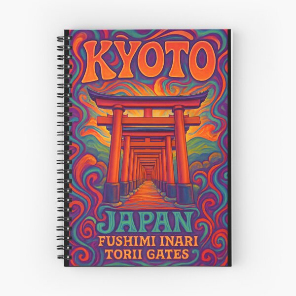 Item preview, Kyoto Psychedelic Travel Poster - 70s Retro Art Print designed and sold by Cosmopolis.
