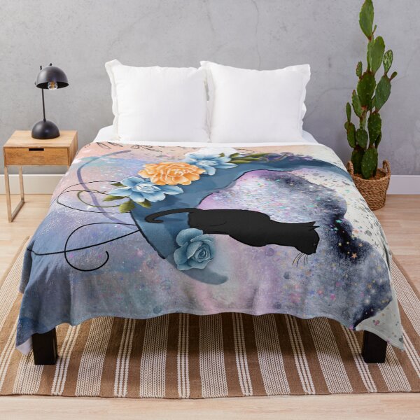 Item preview, Cat on the Moon blanket designed and sold by LesCreasdeStF.