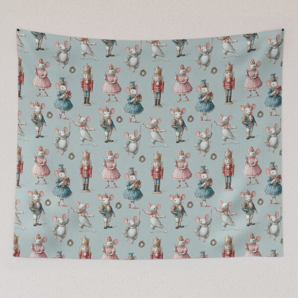 Item preview, Nutcracker and Mouse Ballet with Vintage Christmas Pattern designed and sold by yellownacho.