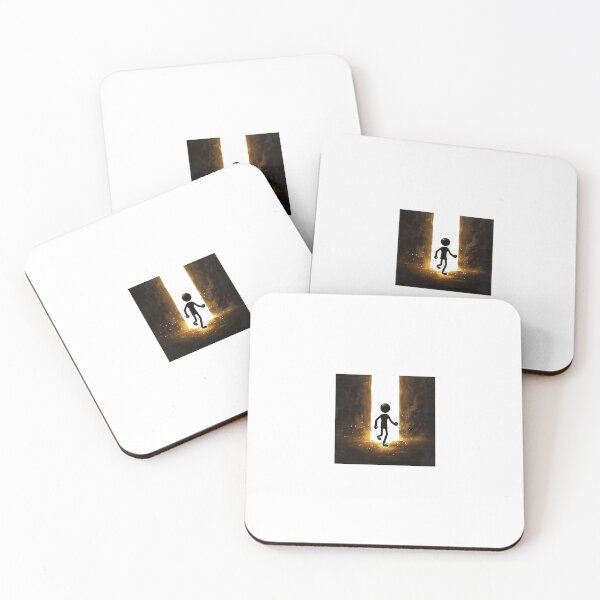 Item preview, “Stickman Entering Golden Portal – Dark Fantasy Minimal Art” designed and sold by Exstickman.