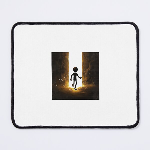 Item preview, “Stickman Entering Golden Portal – Dark Fantasy Minimal Art” designed and sold by Exstickman.