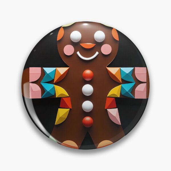Item preview, Colorful Geometric Gingerbread Man Artwork on Black Background designed and sold by BankMano.