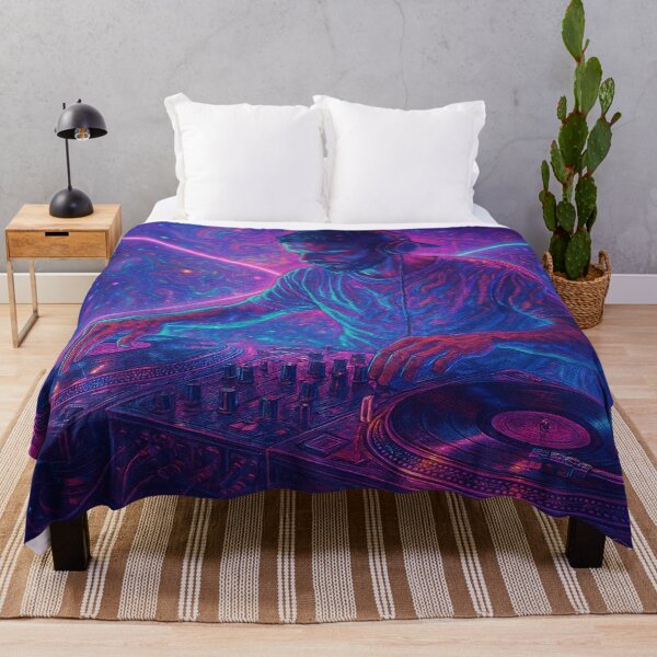 Item preview, Psychedelic Nighttime DJ with Vinyl and Laser designed and sold by LaraVisionsArts.