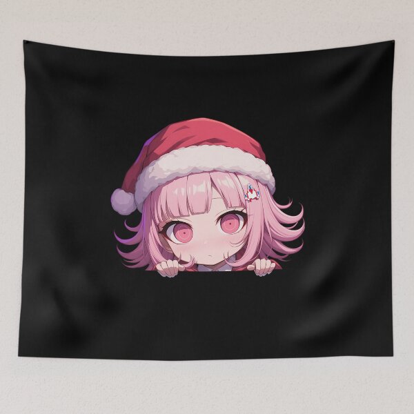 Item preview, Chiaki Nanami Danganronpa Chibi Christmas Anime Girl Festive Holiday Peeker designed and sold by CarlosBender.