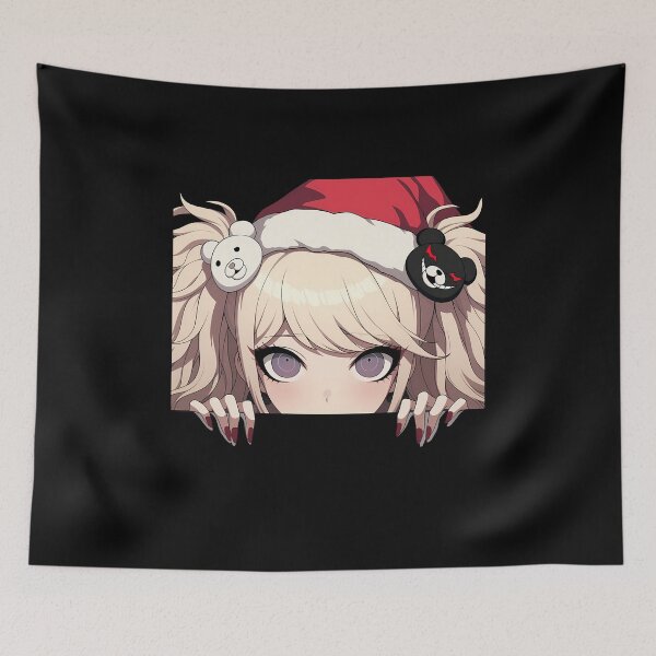 Item preview, Junko Enoshima Danganronpa Chibi Christmas Anime Girl Festive Holiday Peeker designed and sold by CarlosBender.