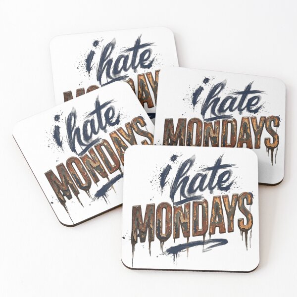 Item preview, Monday Blues Aesthetic – I Hate Mondays Glow Script Quote Design designed and sold by SoulFlex.