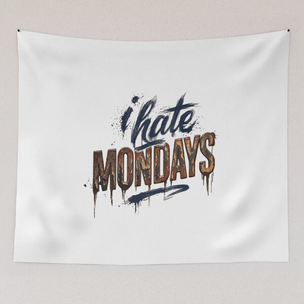 Item preview, Monday Blues Aesthetic – I Hate Mondays Glow Script Quote Design designed and sold by SoulFlex.