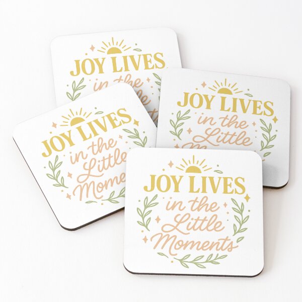 Item preview, Joy Lives in the Little Moments – Inspirational Quote in Soft Pastel Design designed and sold by inkoutninja.