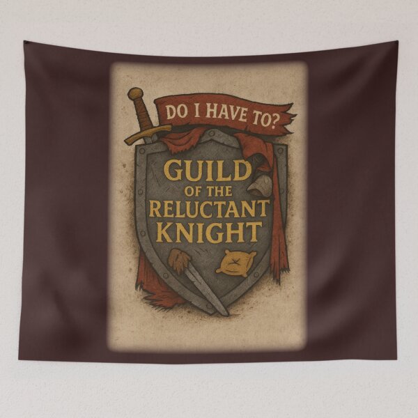 Item preview, Guild of the Reluctant Knight • Medieval Fantasy Crest Design designed and sold by fairmaiden7.