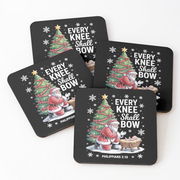 Item preview, Every Knee Shall Bow Santa Christmas Nativity Scene Xmas designed and sold by MinaReinger.