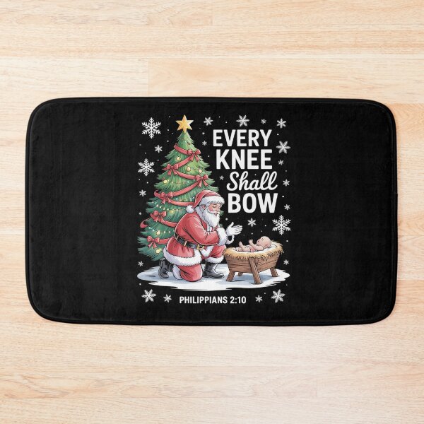Item preview, Every Knee Shall Bow Santa Christmas Nativity Scene Xmas designed and sold by MinaReinger.