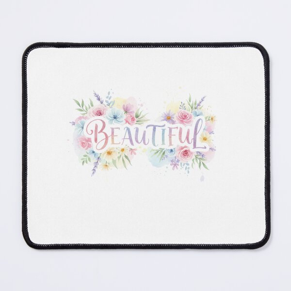 Item preview, The Word Beautiful Surrounded by Flowers designed and sold by PassionforLove.