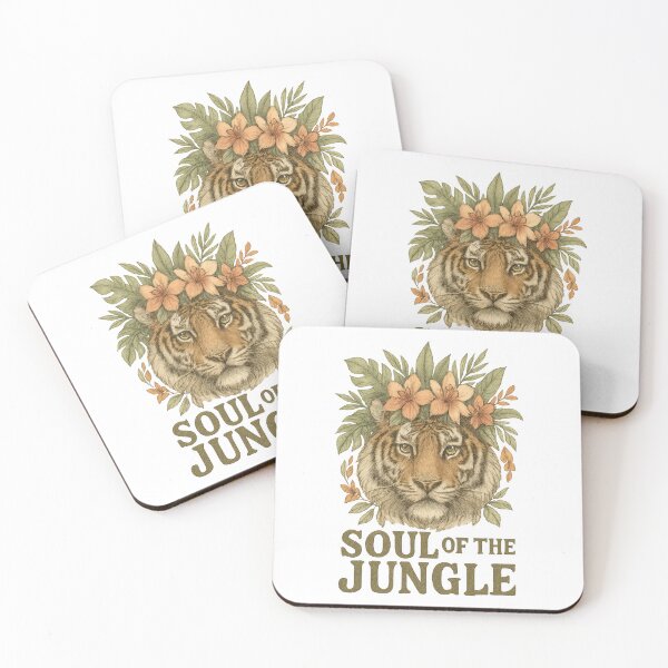 Item preview, Soul of the Jungle – Regal Tiger Floral Jungle Spirit Art designed and sold by inkoutninja.
