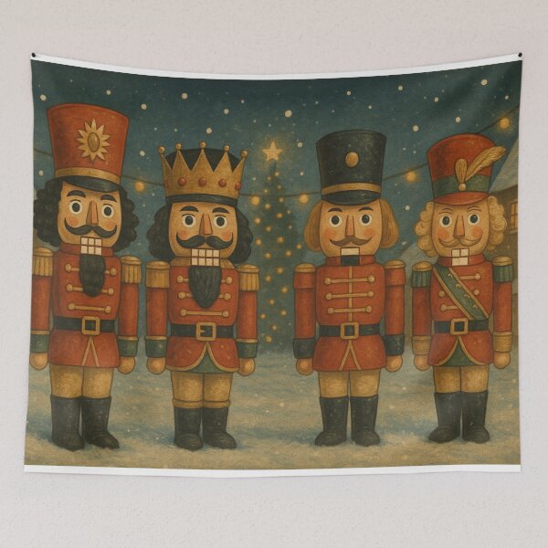 Item preview, Vintage Christmas Nutcracker Parade – Festive Retro Holiday Art designed and sold by leen12 Art Designs Prints.