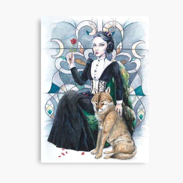A girl and her wolf Canvas Print
