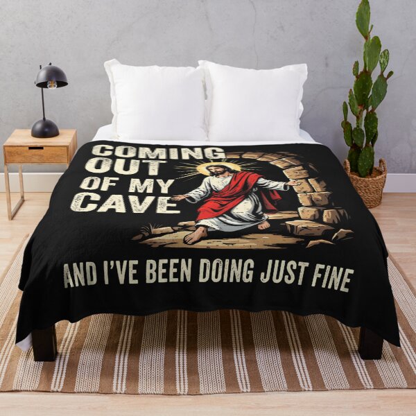 Item preview, Jesus Coming Out Of My Cave And I've Been Doing Just Fine designed and sold by ArleneJene.