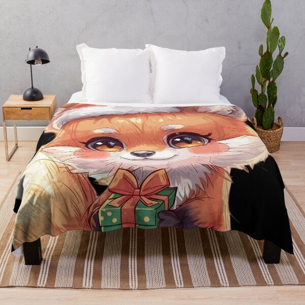 Item preview, Christmas Fox Gift Chibi Illustration designed and sold by SoulenCify.
