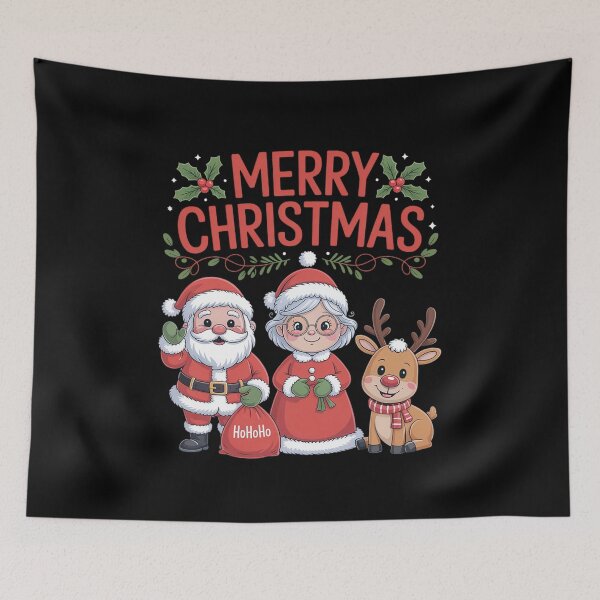 Item preview, Cute Melanin Santa & Mrs Claus Interracial Family Christmas designed and sold by AmparoBoyle.