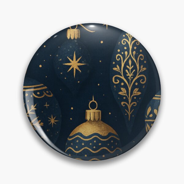 Item preview, Elegant Gold & Midnight Blue Christmas Ornaments – Luxury Holiday Art designed and sold by leen12 Art Designs Prints.