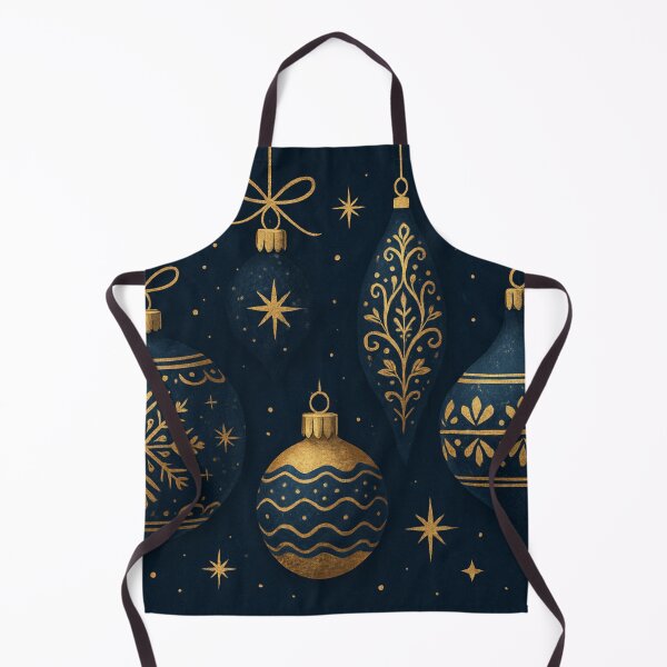 Item preview, Elegant Gold & Midnight Blue Christmas Ornaments – Luxury Holiday Art designed and sold by leen12 Art Designs Prints.