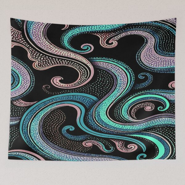 Item preview, Swirls on Black Abstract designed and sold by ViaARTfactory.